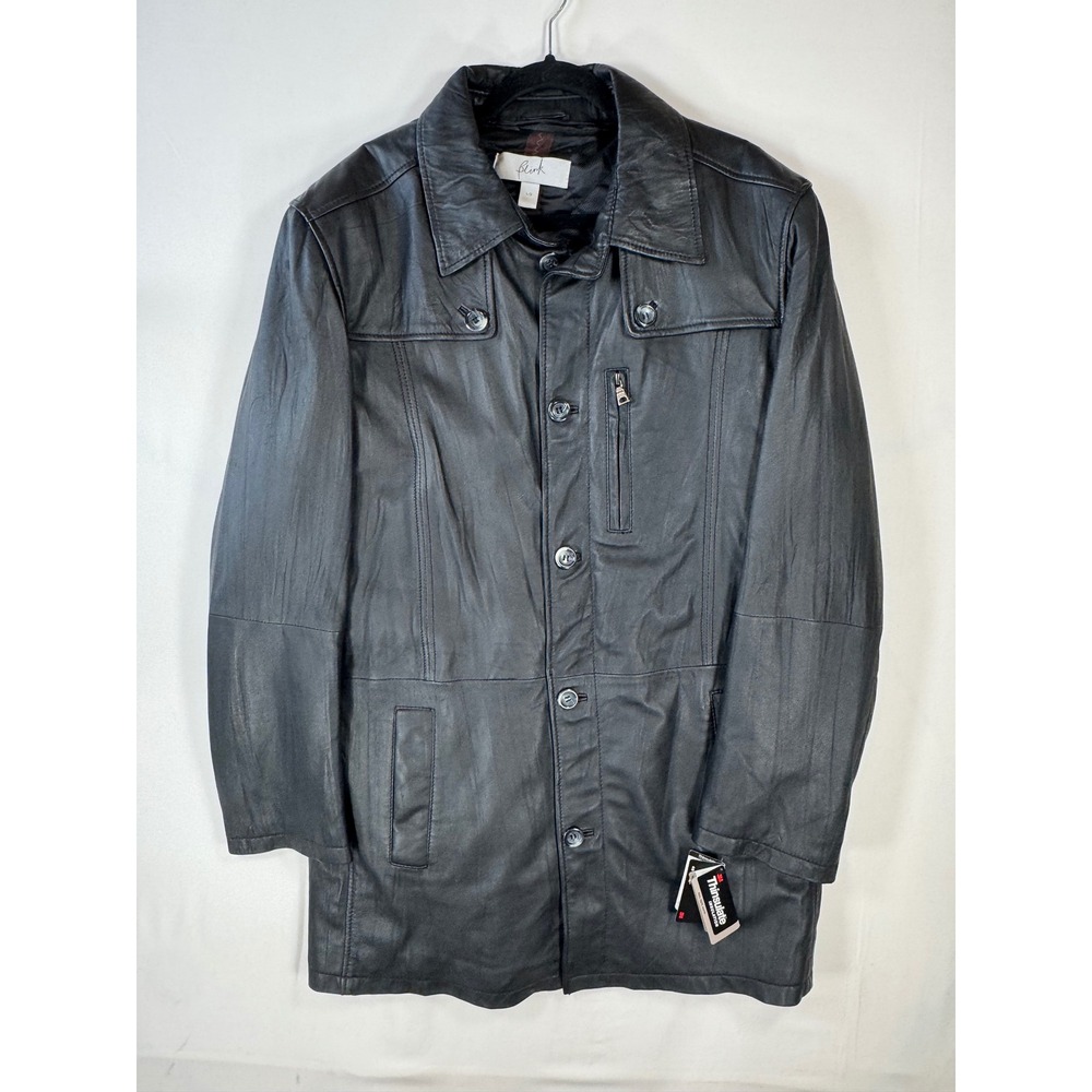 Blink Leather Car Coat Black NWT L Thinsulate Winter Jacket Removable Lining